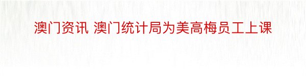 澳门资讯 澳门统计局为美高梅员工上课