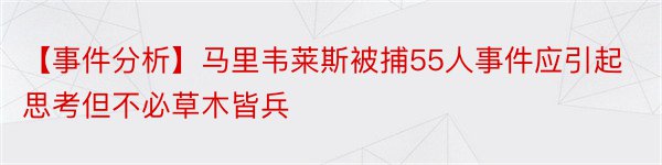 【事件分析】马里韦莱斯被捕55人事件应引起思考但不必草木皆兵