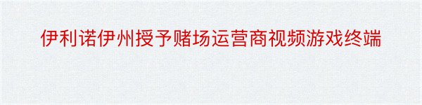 伊利诺伊州授予赌场运营商视频游戏终端