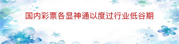 国内彩票各显神通以度过行业低谷期