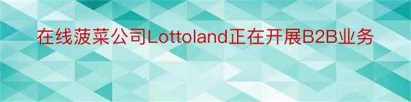 在线菠菜公司Lottoland正在开展B2B业务