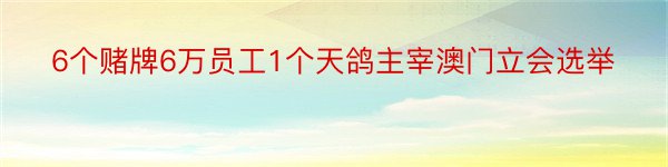 6个赌牌6万员工1个天鸽主宰澳门立会选举