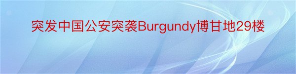 突发中国公安突袭Burgundy博甘地29楼