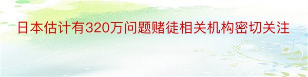 日本估计有320万问题赌徒相关机构密切关注