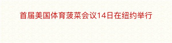 首届美国体育菠菜会议14日在纽约举行