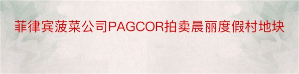 菲律宾菠菜公司PAGCOR拍卖晨丽度假村地块