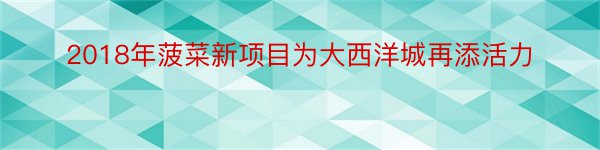 2018年菠菜新项目为大西洋城再添活力