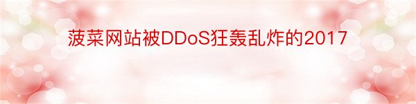 菠菜网站被DDoS狂轰乱炸的2017