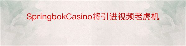 SpringbokCasino将引进视频老虎机