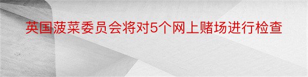 英国菠菜委员会将对5个网上赌场进行检查