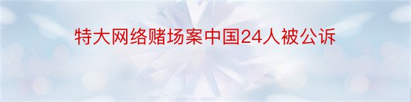 特大网络赌场案中国24人被公诉