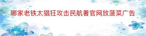 哪家老铁太猖狂攻击民航署官网放菠菜广告