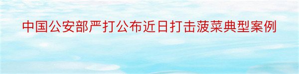 中国公安部严打公布近日打击菠菜典型案例