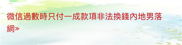 微信過數時只付一成款項非法換錢內地男落網»