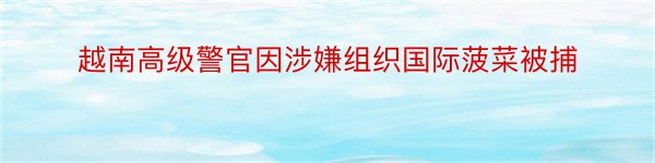 越南高级警官因涉嫌组织国际菠菜被捕