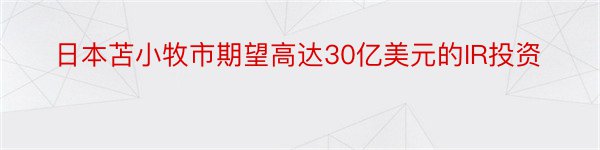 日本苫小牧市期望高达30亿美元的IR投资