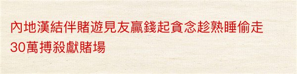 內地漢結伴賭遊見友贏錢起貪念趁熟睡偷走30萬搏殺獻賭場