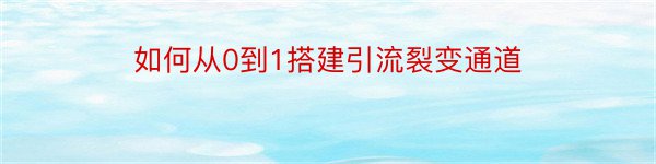 如何从0到1搭建引流裂变通道