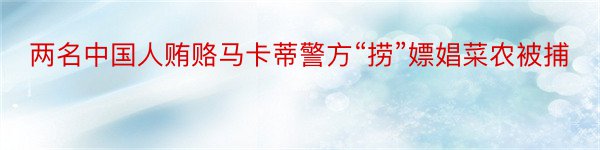 两名中国人贿赂马卡蒂警方“捞”嫖娼菜农被捕