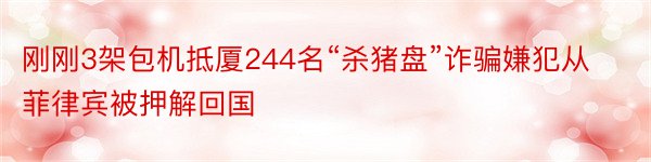 刚刚3架包机抵厦244名“杀猪盘”诈骗嫌犯从菲律宾被押解回国