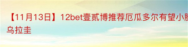 【11月13日】12bet壹贰博推荐厄瓜多尔有望小胜乌拉圭