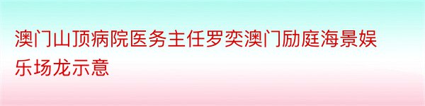 澳门山顶病院医务主任罗奕澳门励庭海景娱乐场龙示意